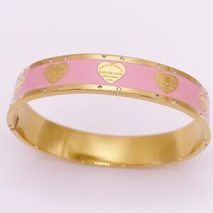 Gold and Pink Bangle Bracelet